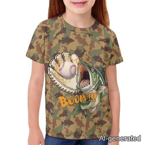 Image of Renewold Kids Novelty T-Shirt for Girls Boys Short Sleeve Crewneck Summer Tee Soft Breathable Graphic Shirt for Age 2-16