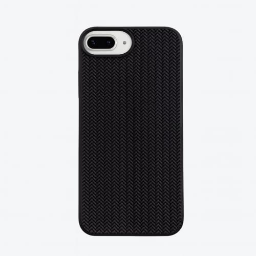 Image of Compatible with iPhone 7 Plus /8 Plus | Premium Textured Microfiber Candy Protective Case | Shock-Absorbing Back Cover with Enhanced Camera Guard (Black)