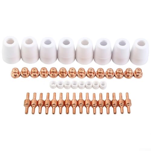 46 Pcs Plasma Cutter Electrode For CUT40 50 Plasma Cutting Tips Nozzle Shield cup Replacement