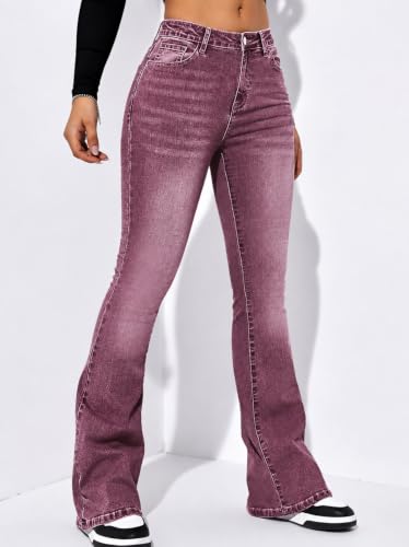 Image of Ben Martin Women's High Waist Jeans || Flared Bell Bottom Bootcut Pants || Wide Leg Stretch Denim - Perfect for Travel, Party & Everyday Use - Sizes 26-40 (1)