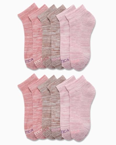 Image of Nautica Women's Quarter Cut Moisture Control Athletic Socks with Cushioned Comfort (12 Pack)
