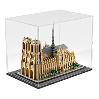 Nynelly Acrylic Display Case for Lego Notre Dame 21061 for Lego Bowser 71411 for Lego Display Case for Models Figures Assemble Dustproof Thickened Clear Display Box Display Cabinet(Black)