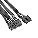 Haoyull Power Cable 10Pin+18Pin to 24Pin 18AWG Black Flat Cable for Power Supply P2 Series
