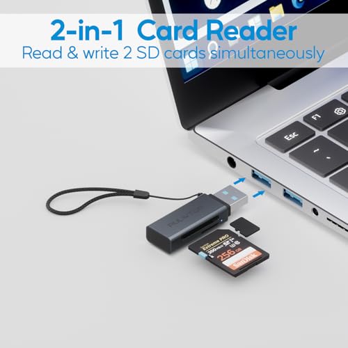 Image of SD Card Reader, High-Speed USB C to Micro SD Card Adapter USB 3.0 Dual Slots, Memory Card Reader for SD /Micro SD /SDHC /SDXC /MMC, Compatible with MacBook Pro /Air, Chromebook, Android (48G)