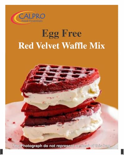 Image of Red Velvet Waffle Mix: Eggless Instant Premix for Baking | Crunch And Crust, Sweet Falvour ! Ready in 2 Min ! Melt-In-Mouth -100% Vegetarian ! Cake Mix Powder 1KG