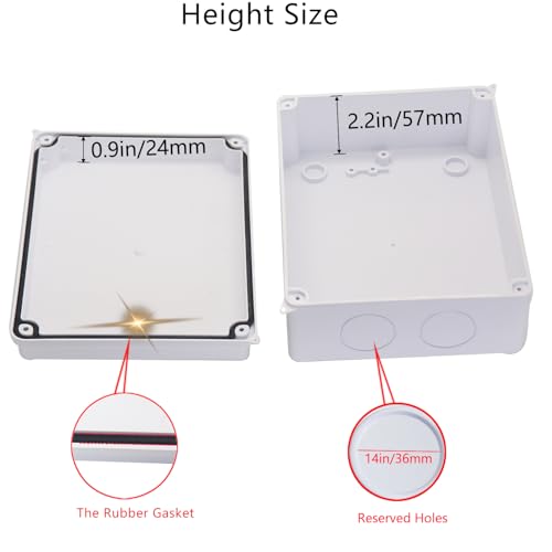 Image of Junction Box Dustproof Waterproof IP65 ABS Plastic Electrical Boxes, Indoor & Outdoor Electrical Power Cord Enclosure Universal Project Box DIY Case White 7.9 x 6.1 x 3.1 inch (200x155x80mm)