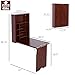 HOMCOM Wall Mounted Desk, Fold Out Convertible Desk, Multi-Function Computer Table Floating Desk with Shelves for Home Office, Mahogany