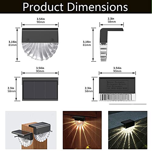 Solar Deck Lights,Fence Lights Outdoor Waterproof,Outside Step Lights Solar Outdoor Stair Lights For Garden,Patio,Stair,Driveway,Yard,Path,Terraces Railing Lights(Warm White/Color Changing) 6 Pack #TOP5