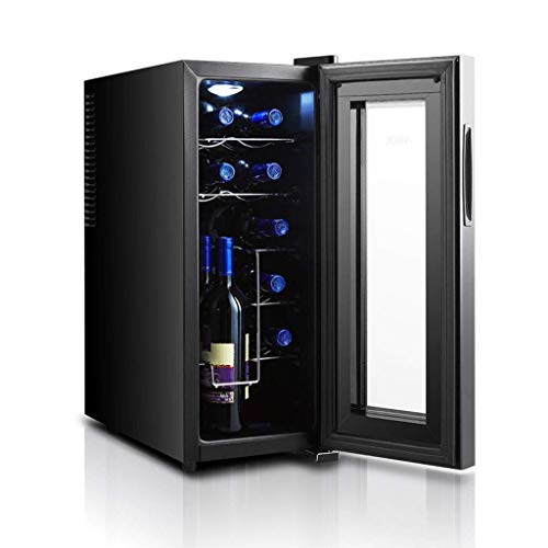 12 Bottle Wine Cooler Electronic Thermostat,Quiet Operation Thermoelectric Wine Fridge Freestanding Small Wine Chiller Refrigerator - Touch Panel Digital Temper
