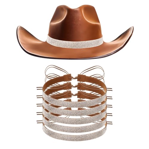 Bandeaux de chapeau de cowboy réglables avec strass pour ajuster et embellir un vieux chapeau