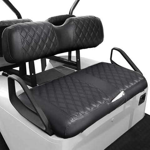 LEAPGOMAX EZGO TXT Seat Covers, Golf Cart Seat Covers for EZGO TXT 1994-2013 OEM Ordinary Seat-Thick Vinyl Leather Custom Diamond Comfortable/Anti-Scratch/Anti-Fading/Easy to Install Cover