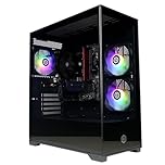 CyberPowerPC Wyvern Gaming PC - AMD Ryzen 7 5700X, Nvidia RTX 5060, 16GB RAM, 1TB NVMe SSD, 650W PSU, Wi-Fi, Windows 11, Prism Panoramic Black