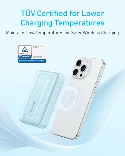 Anker Zolo magnetische Powerbank, kompaktes 10.000mAh Ladegerät mit 30W Max. Schnellladen, kabellos und portabel, hautfreundlicher und robuster Akku, für iPhone 16/15 Serie, AirPods und mehr – Bild 5