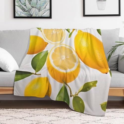 Couverture en flanelle 152x203 cm citron pour lit et canapé - 7