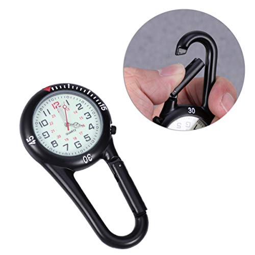 Scicalife Mochila de relógio de quartzo com clipe para cinto que brilha no escuro unissex relógio de