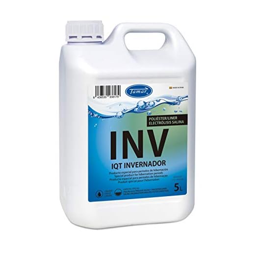 Tamar Invernador Poliester/Liner Electrólisis Salina Piscinas, Invernaje y conservación, sin Sulfato de Cobre, alguicida, 5 litros.