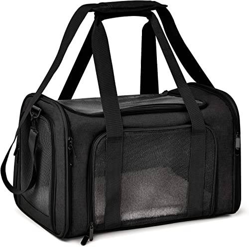 Image of PETANGEL Airline Approved Cat Carriers Small Medium Dog Carrier Pet Carrier for Large Cats Dogs Puppies, Medium Dog Carrier Soft Sided, Collapsible Travel Puppy Carrier - (Size: L, Black)