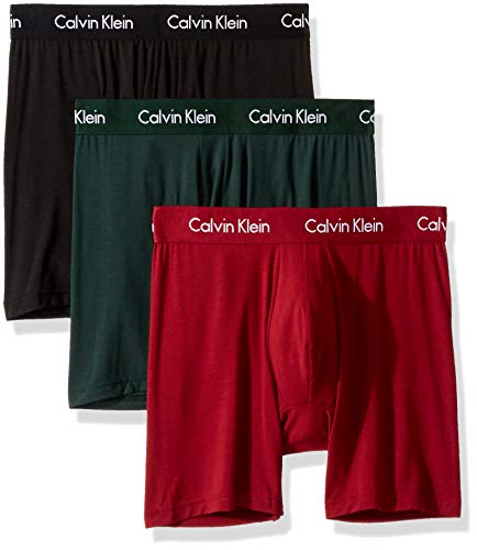 Calvin Klein Men's Body Modal Boxer Briefs, Black/Sacrab/Dylan Red, XL