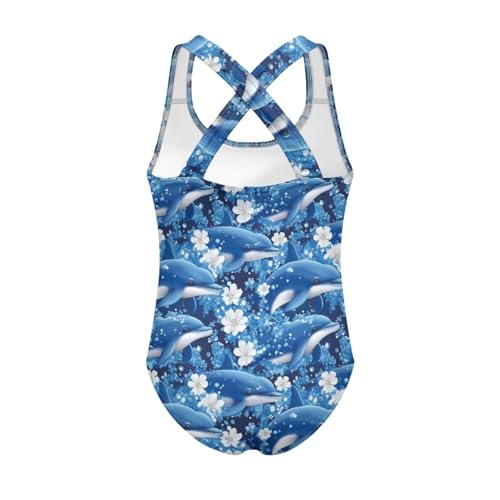 Image of Girls One Piece Swimsuits Quick Dry Beach Bathing Suit Crossback Swimwear 5-14 Years