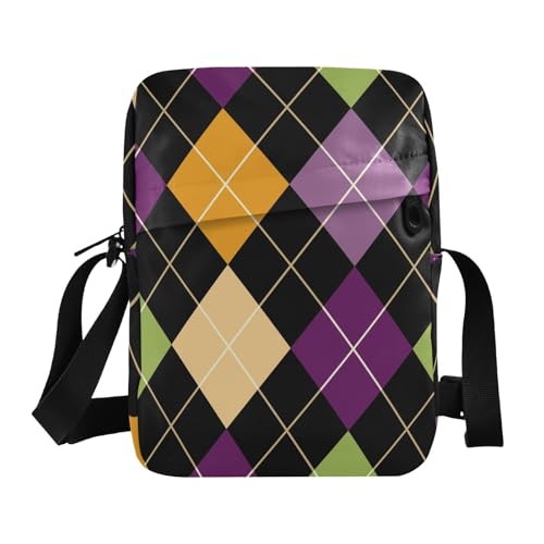 cute messenger bag crossbody bag men Womens Cross Body Purses Adjustable Strap for Outdoor Daily Outdoor Daily- Plaid Geometric Fashion Colorful