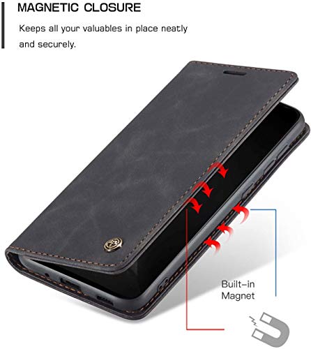 Image of Excelsior Premium Leather Wallet flip Cover case with | Card and Cash Slot | 360 Full Body Protection | Inner TPU case for Xiaomi Redmi Note 10 Pro Max | 10 Pro (Black)