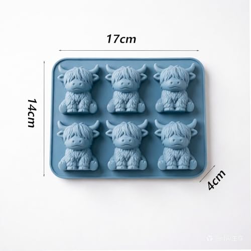 Molde para cubos de hielo 3D vaca Highland miniatura 2