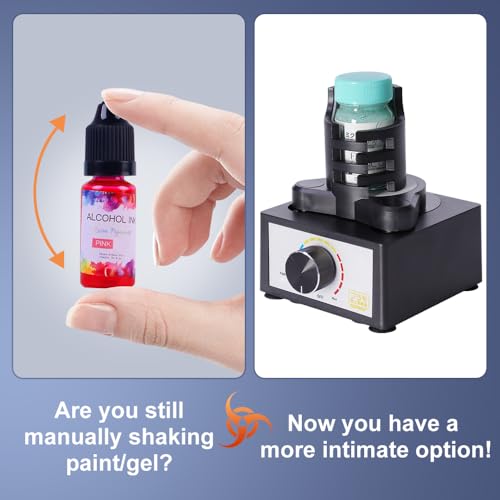 Image of Mini Vortex Mixer, DIY /Gundam Model Paint Shaker, Hands-Free, 300~2400rpm, Three-Stage Speed Mix, Suitable 10-100ml Shaker, for Paint, Nail Polish, Lab, Paints Acrylic, Eyelash Adhesives