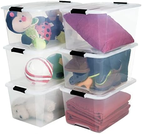 Iris Ohyama, Set of 3, Storage Boxes, 5 L, with Snap Closure, Stackable, Living Room, Bedroom, Garage - New Top Box NTB-5 - Silver