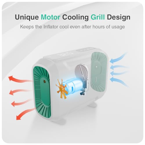 Image of Onelap Quikflate Plus - Wired + Wireless (Real 7800 mAh Battery) SuperFast Digital Tyre Inflator with inbuilt Pressure Gauge for Cars, SUV, Bikes, Cycle, Balls, Balloons