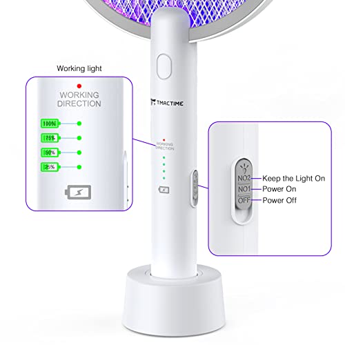 2 x Electric Mosquito Racket – 4000 V USB Rechargeable LED Light with Battery, Suitable for Home, Bedroom, Kitchen, Balcony