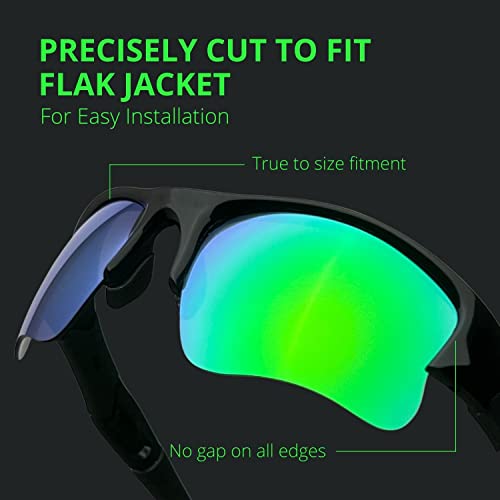 Image of Dynamix Polarized Replacement Lenses for Oakley Flak Jacket XLJ | Easy to Install | Fit Perfectly | Emerald Green