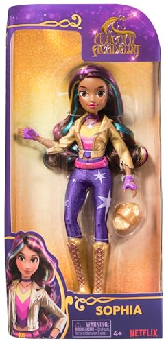 ACADEMIA UNICORNIO - Muñeca Articulada Sophia de 24 cm con Cabello Arcoíris y 7 Accesorios de Moda - 6066837 - Juguetes Niña 4 años + - Regalo Niña 4 años +