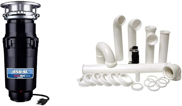 Waste Maid 10-US-WM-458-SL-3B 3/4HP Anti-Jam Garbage Disposal & PF WaterWorks Disposal Installation Kit