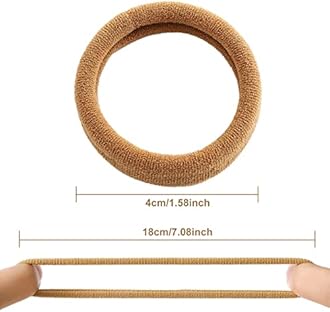 100 Pcs Thick Seamless Hair Ties, Ponytail Holders Hair Accessories No Damage for Thick Hair Christmas Gift(Light Brown Colors)