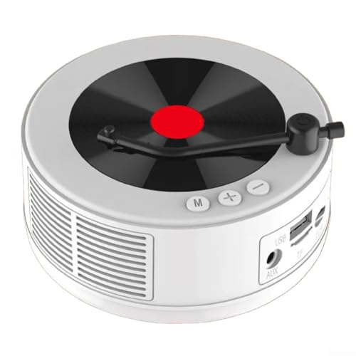 Reproductor de CD portátil retro con radio FM con altavoz inalámbrico, ideal para uso doméstico o exterior