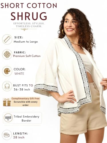 Image of KE KANHA EXPORTS Shrugs for Women Stylish | Cover up on Jeans Tops for Women | Western Beach Outfits | Summer Clothes | Kimono FREE Scrunchie Included