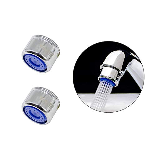 ECO365 Kitchen Tap 3 LPM Dual Threaded Shell Aerator | Water Saving Faucet Nozzle | Fits Inner (24mm) & Outer (22mm) Taps | Eco-Friendly, Anti-Splash, Rust Resistant - (Pack of 2)