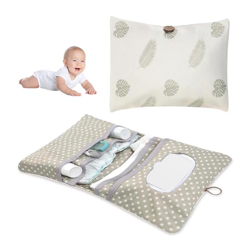 YZROHYI Bolsa Pañales Bebe Pequeña,Organizador Pañales Portátil,Bolso Cambiador Plegable,Portapañales y Toallitas Bebe,Bolsa Pañales para Viaje,Bolse de Cosméticos,Organizer Pañales Reutilizable