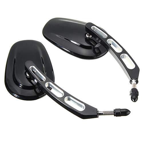Motobiker 1 Pair Side Mirrors for Road King Sportster Street Electra Glide Dyna Softail Road Glide Motorcycle Rearview 1982-2020 - Thumbnail 3