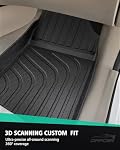 for Honda Accord Floor Mats 2008 2009 2010 2011 2012 (Gas Only), All-Weather TPE Car Accessories for 8th Accord Sedan (Not Fit Coupe), Interior Rubber Car Floor Mat & Trunk Liner, Black Rugs