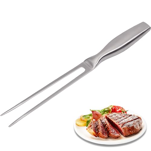 YAOYYG Fourchette À Viande Inoxydable 27 Cm - Manche Ergonomique Antidérapant Et Confortable - Dents Acérées Pour Viandes Rôties Et Grillades - Robustec, Idéale...