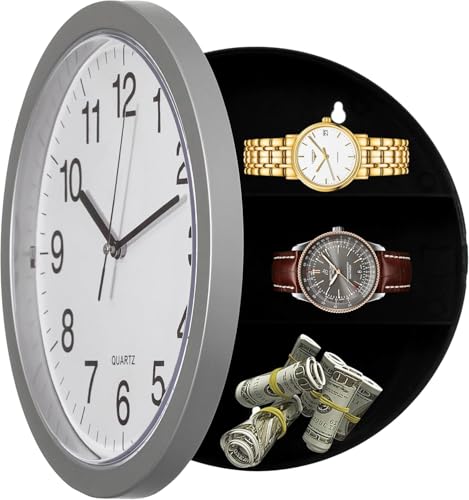 Hidden Safe Wall Clock - Discreet Diversion Safe with Secret