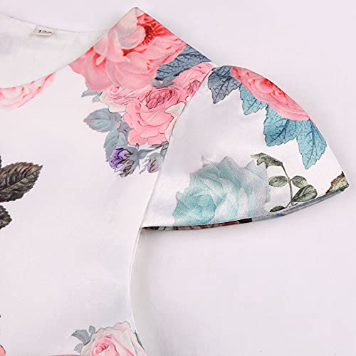 Flower Girl Dress Kids Elegant Floral Print Prom Gown Princess Pageant Birthday Party Wedding Bridesmaid Dresses 2-10 Years