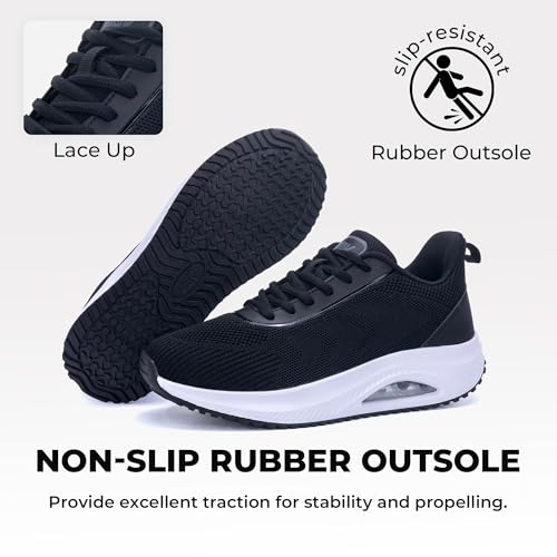 Image of SURRAY Women's Wide Width Walking Shoes - Plantar Fasciitis Arch Support Orthotic Sneakers, Comfortable Tennis Shoes for Casual Gym Workout US Size 6-11