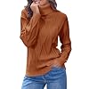 Ebifin Pullover Damen Herbst Rollkragenpullover Cable Knit Langärmeliger Klassischer Elegant Grobstrick Sweater Jumper.