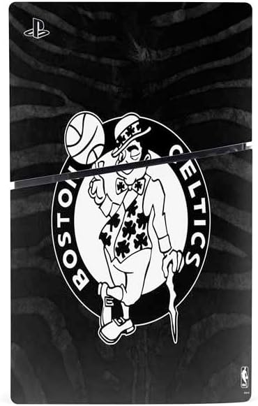 Skinit Decal Gaming Skin Compatible with PS5 Slim Digital Edition Console - Officially Licensed NBA Boston Celtics Black Animal Print Design