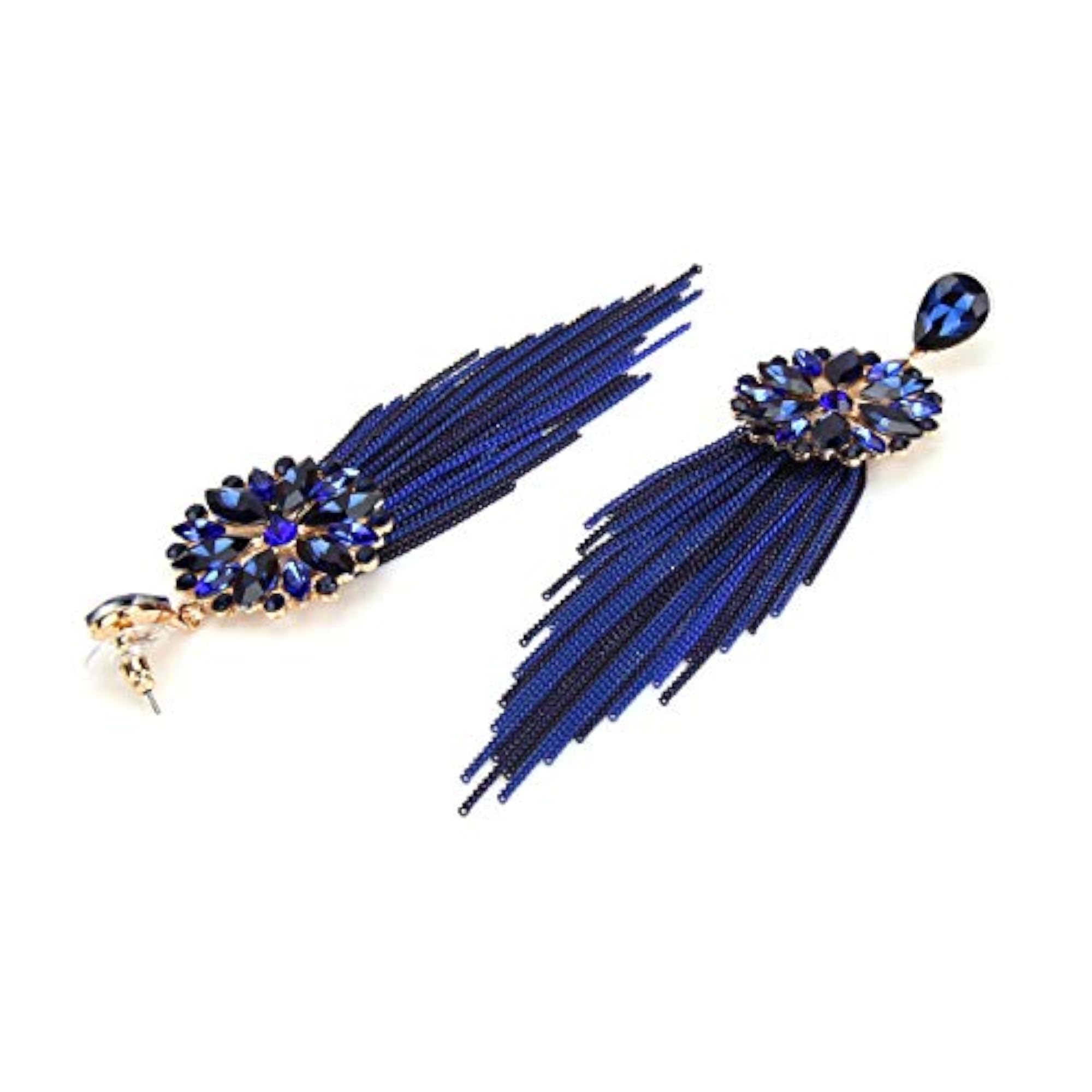 Sparkly Crystal Tassel Earrings for Women