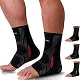 ✔ SCHUTZ: Unsere Fußbandage stabilisiert und entlastet das Sprunggelenk und schütz die Knöchel bei fordernden Aktivitäten. Nach einer Verletzung unterstützen unsere Knöchelbandagen die Regeneration und das Abschwellen. Durch ihre engen und atmungsaktiven Kompressionsgewebematerialien übt diese einen stabilen Druck auf Ihr Fußgelenk aus und verringert das Verletzungsrisiko. So können Sie bessere Leistungen erbringen und sich schneller erholen.