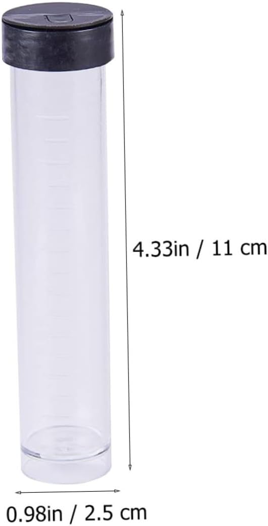 Black Cap Plastic Beads Storage Tubes for Small Items 30 Pcs