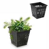 HAPPET Quadratischer Teichpflanzkorb 11 x 11 cm – Pflanzkorb für Teichpflanzen & Wasserpflanzen, Stabiler Wasserpflanzenkorb und Pflanztopf für Gartenteich, Seerosen, Sumpfpflanzen & Miniteiche